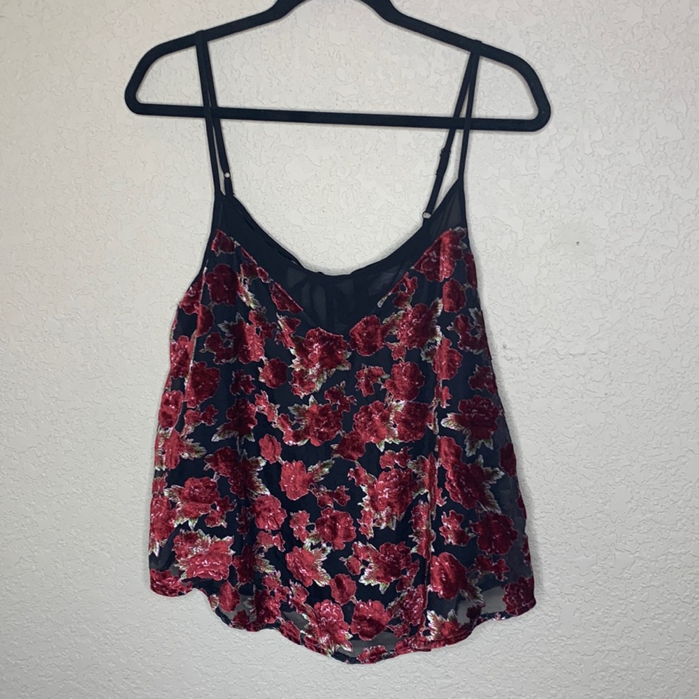 Band of Gypsies velvet floral tank top